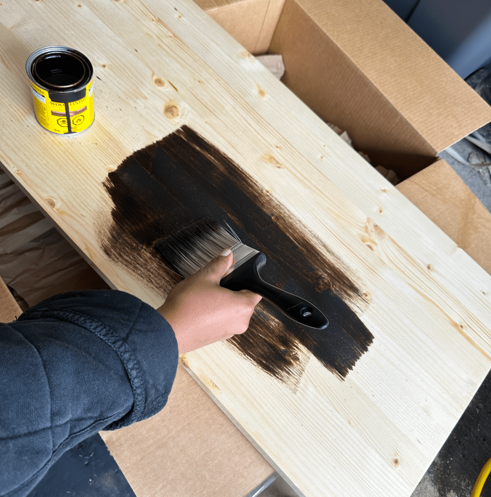 staining shelf board for plant stand